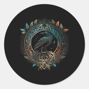 Odin'S Bird North Valhalla Norse Mythology Classic Round Sticker