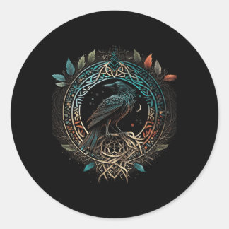 Odin'S Bird North Valhalla Norse Mythology Classic Round Sticker