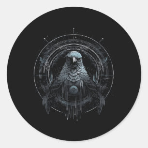 Odin'S Bird North Valhalla Norse Mythology Classic Round Sticker