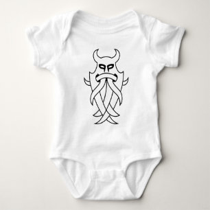 Odin's Mask Tribal (black outlined) Baby Bodysuit