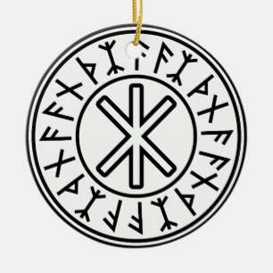 Odin's Protection No.2 (black) Ceramic Tree Decoration