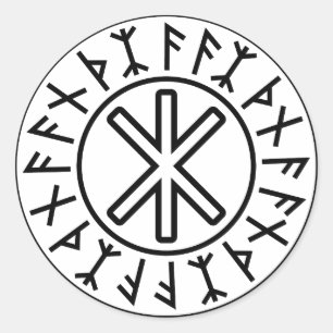 Odin's Protection No.2 (black) Classic Round Sticker