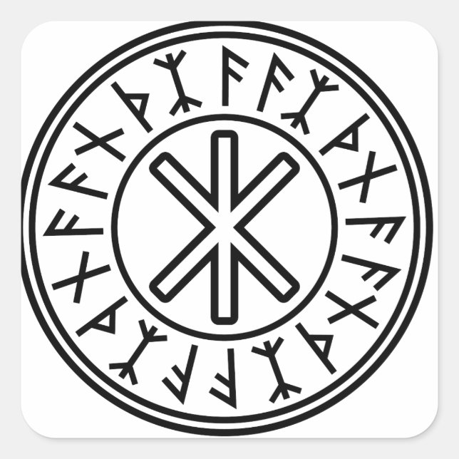 Odin's Protection No.2 (black) Square Sticker (Front)