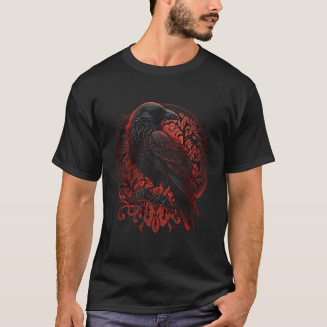 Odins Raven Northman Valhalla Norse Mythology T-Shirt (Front)