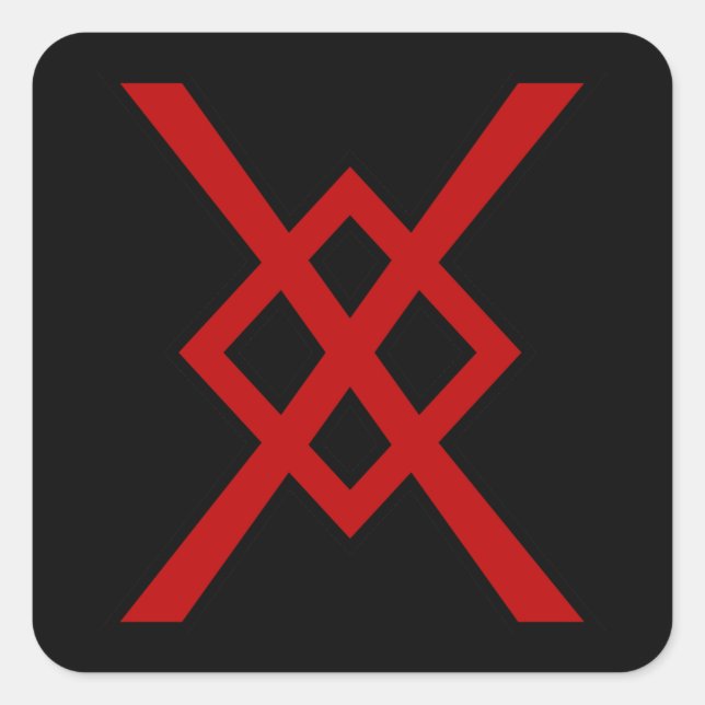 Odin's Spear, Gungnir (red & black) Square Sticker (Front)