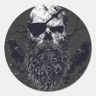 Odin's Whisper: Viking Spirit Invocation Classic Round Sticker