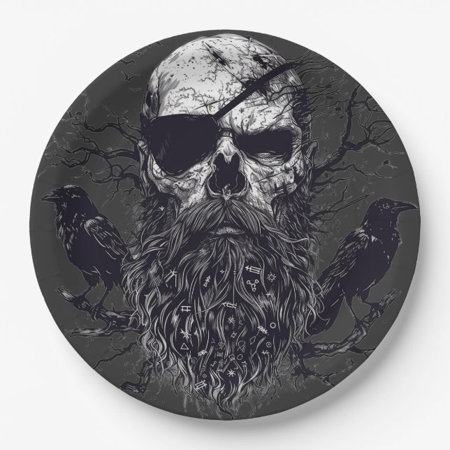 Odin's Whisper: Viking Spirit Invocation Paper Plate (Front)