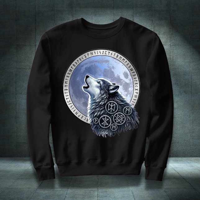 Odin's Wolf Sweatshirt (Inspirador y motivador Lobo aullando a la Luna Vikinga un diseño para guerreros)