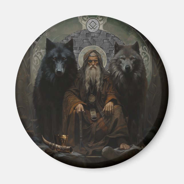 Odin's Wolves - Geri & Freki Magnet (Front)