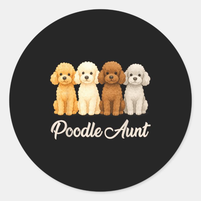 Odle Aunt Cute Dog Lover Gift Funny Women Puppy Ow Classic Round Sticker (Front)