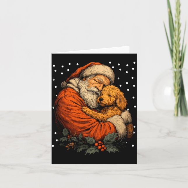 Odle Dog And Santa Claus Winter Season Christmas A Card (Front)
