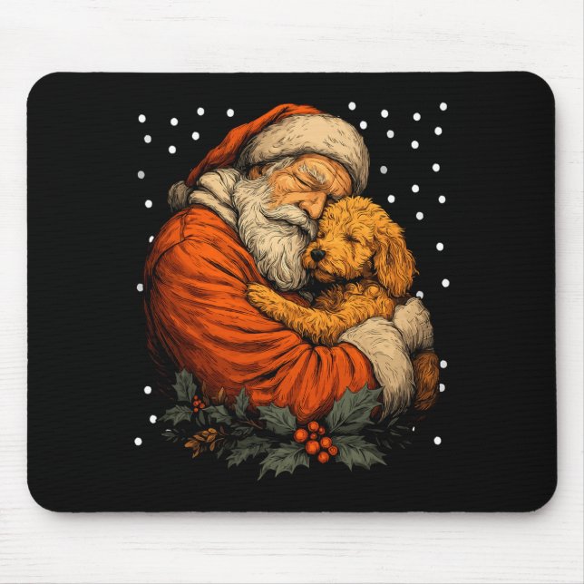 Odle Dog And Santa Claus Winter Season Christmas A Mouse Mat (Front)