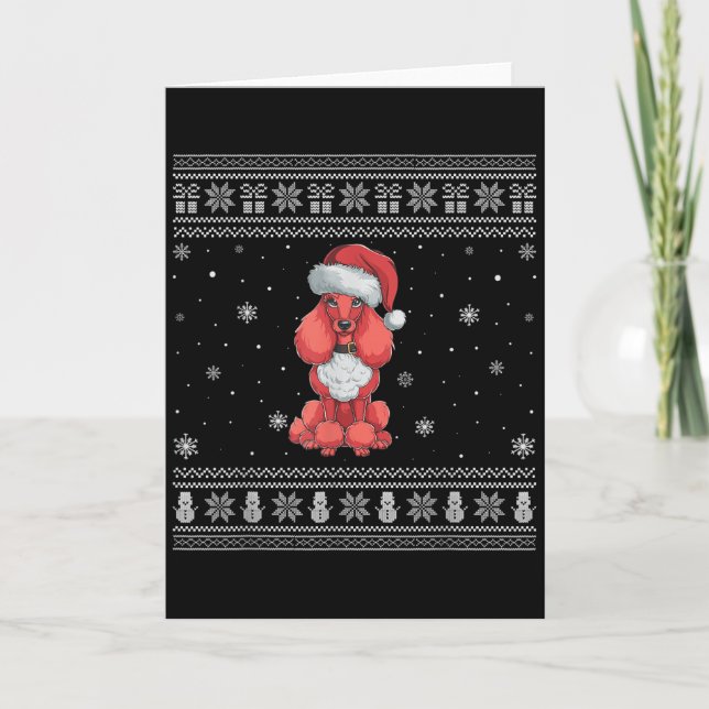 Odle Dog Lovers Men Women Santa Ugly Xmas Sweater  Card (Front)