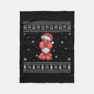 Odle Dog Lovers Men Women Santa Ugly Xmas Sweater  Fleece Blanket