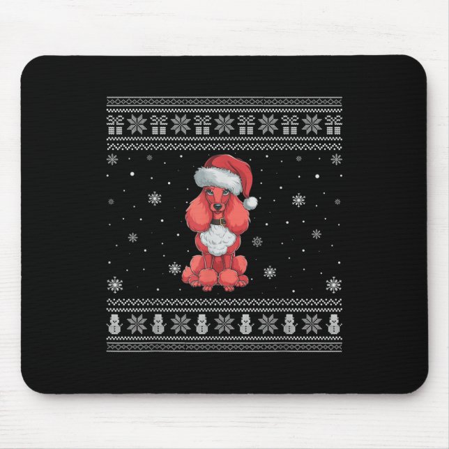Odle Dog Lovers Men Women Santa Ugly Xmas Sweater  Mouse Mat (Front)