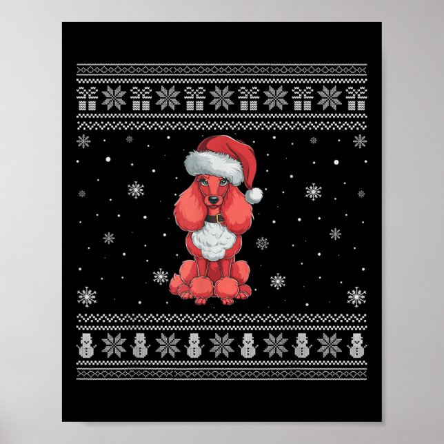 Odle Dog Lovers Men Women Santa Ugly Xmas Sweater  Poster (Front)