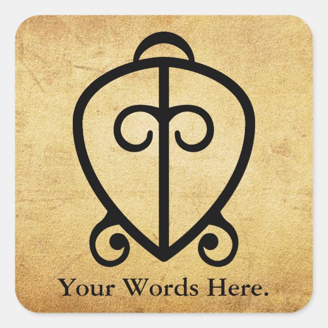 Odo Nnyew Fie Kwan | Power of Love Symbol Square Sticker (Front)