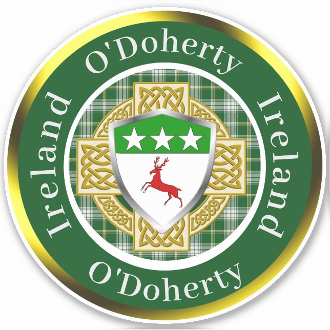 O'Doherty Irish Shield/Celtic Cross Personalised (Front)