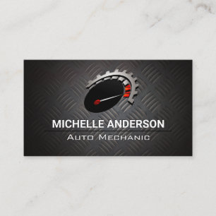 Odometer Auto Logo Metallic Business Card