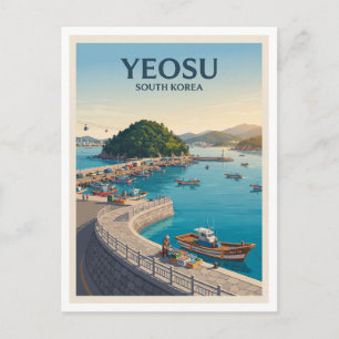 Odongdo Island and Yeosu Coastal Harbour Postcard