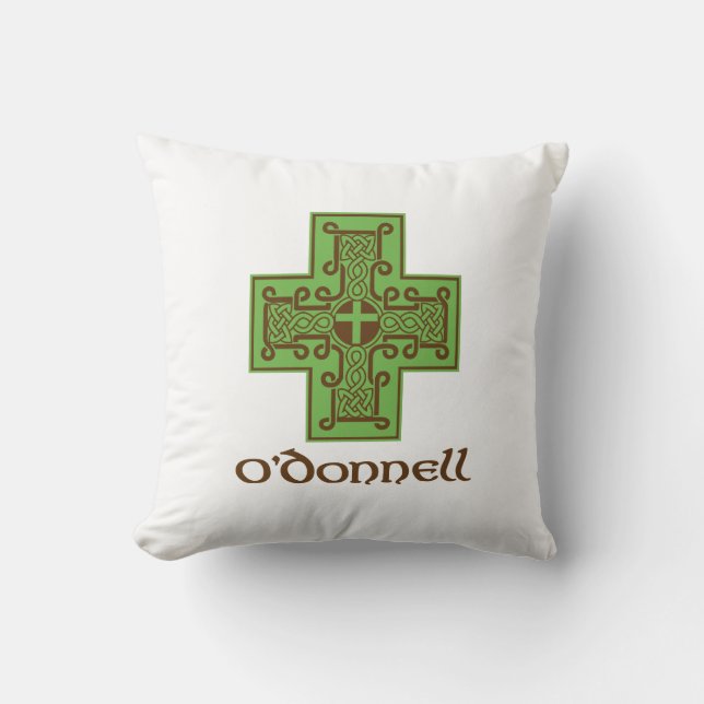 O'Donnell Logo Green and Brown Cushion (Front)