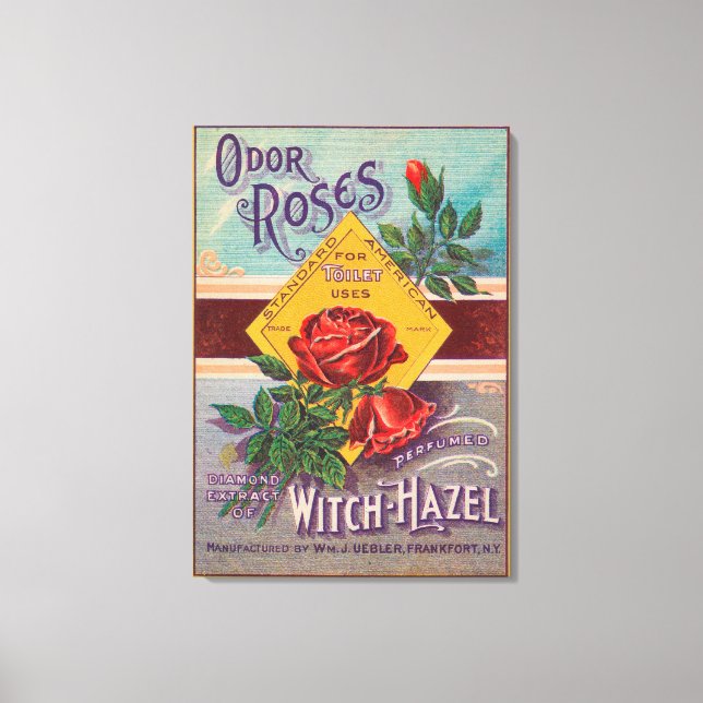 Odour Roses Witch-Hazel LabelFrankfort, NY Canvas Print (Front)