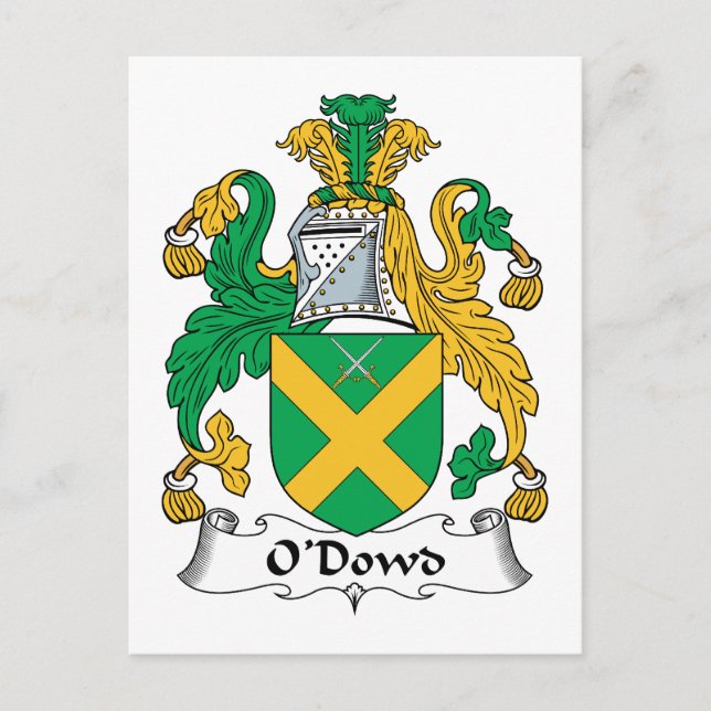 O'Dowd Family Crest Postcard (Front)