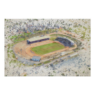 Odsal Stadium, Bradford Aerial Art Poster