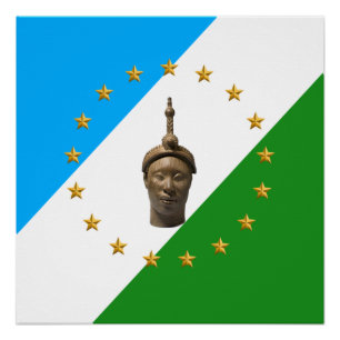 Oduduwa Republic Flag Yoruba Nation Poster