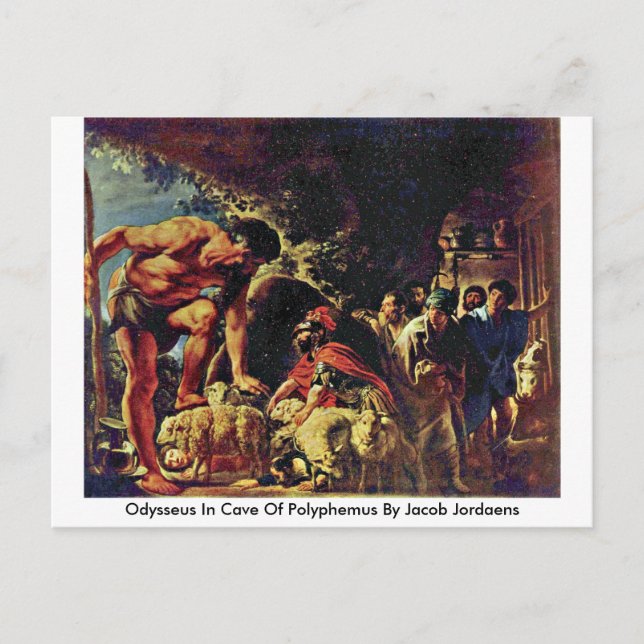 Odysseus In Cave Of Polyphemus By Jacob Jordaens Postcard (Front)