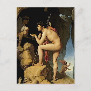 Oedipus and the Sphinx, 1808 Postcard