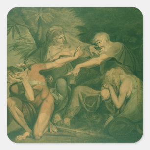 Oedipus cursing his son Polynices - "Go to Ruin, S Square Sticker
