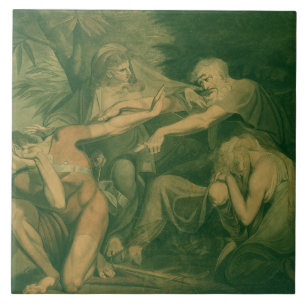 Oedipus cursing his son Polynices - "Go to Ruin, S Tile