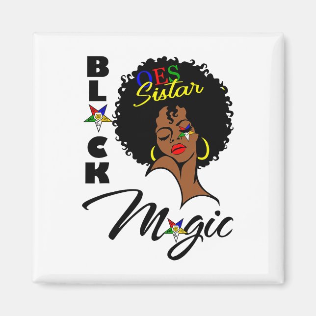 Oes Black Sistar Magic Order The Eastern Star Moth Magnet (Front)
