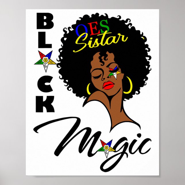 Oes Black Sistar Magic Order The Eastern Star Moth Poster (Front)