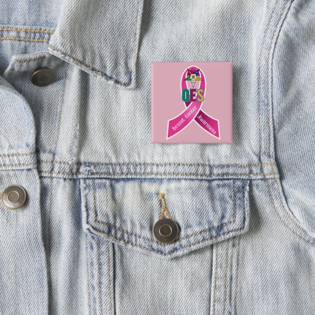 OES Breast Cancer Awareness  15 Cm Square Badge (In Situ)