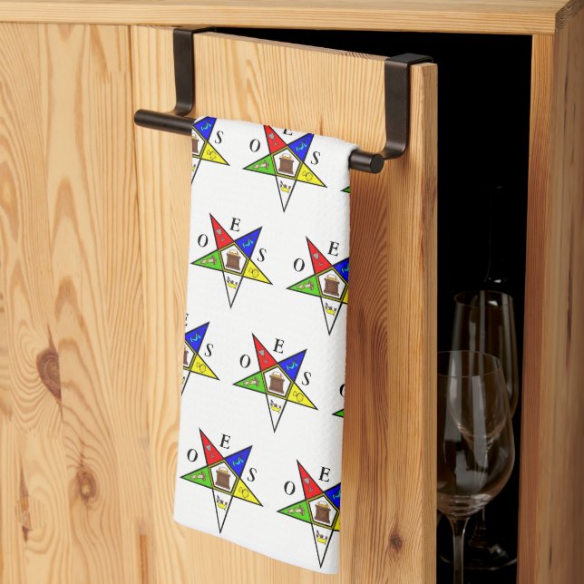 OES Eastern Star Sister Masonic Freemasonry Tea Towel (Thirds Fold)