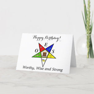 OES Eastern Star Sister Masonry Order Birthday Thank You Card