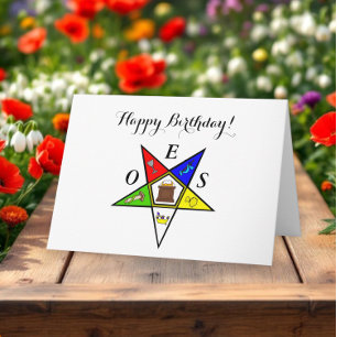 OES Eastern Star Sister Masonry Order Birthday Thank You Card