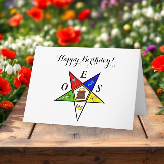 OES Eastern Star Sister Masonry Order Birthday Thank You Card (Creator Uploaded)
