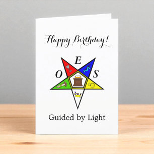 OES Eastern Star Sister Masonry Order Birthday Thank You Card