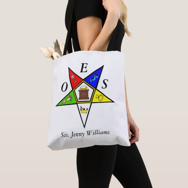 OES Eastern Star Sister Masonry Order Tote Bag (Close Up)