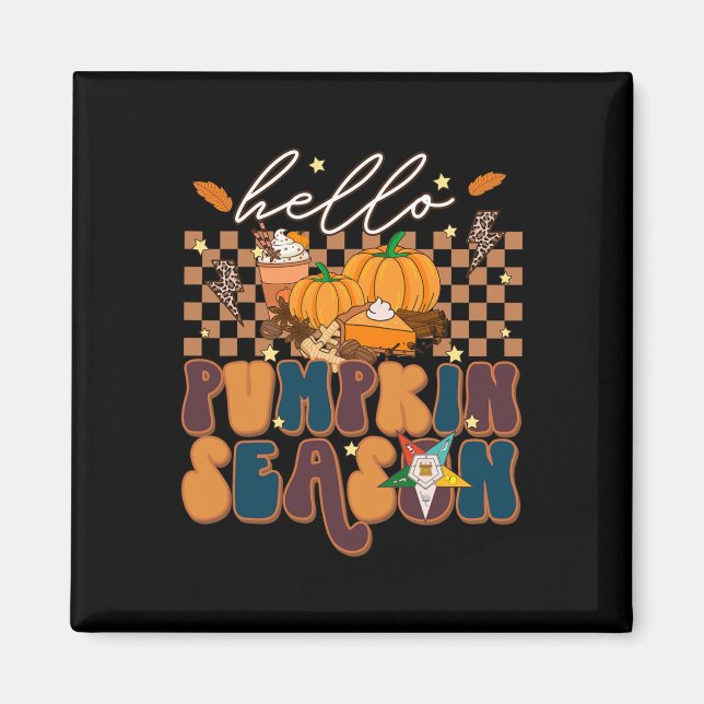 OES Hello Fall Pumpkin Season of the Eastern Star  Magnet (Front)