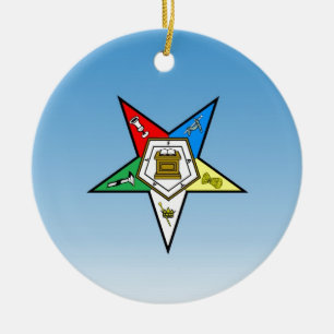 OES Order of the Eastern Star Blue Ceramic Tree Decoration