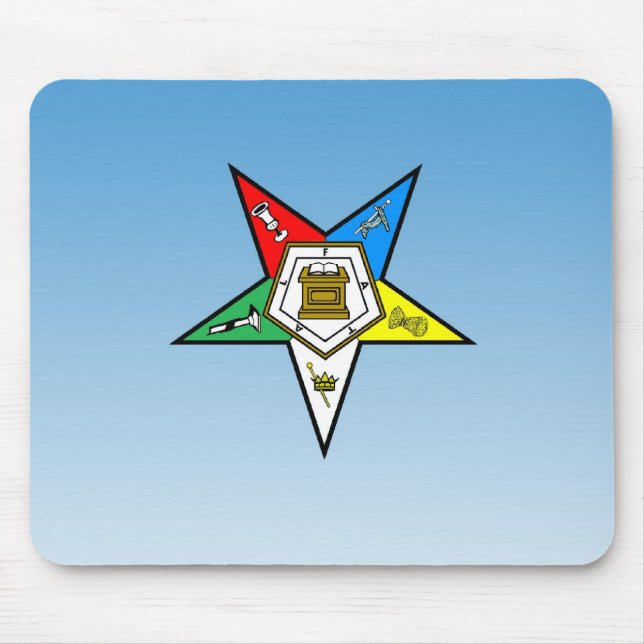 OES Order of the Eastern Star Blue Mouse Mat (Front)