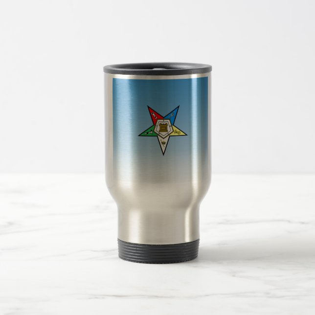 OES Order of the Eastern Star Blue Travel Mug (Center)