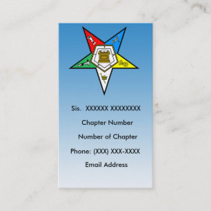 OES Order of the Eastern Star  Business Card 5