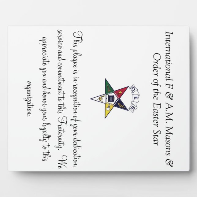 OES Plaque (Front)