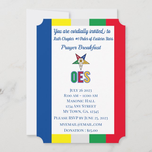 OES Prayer Breakfast Invitation (Front)