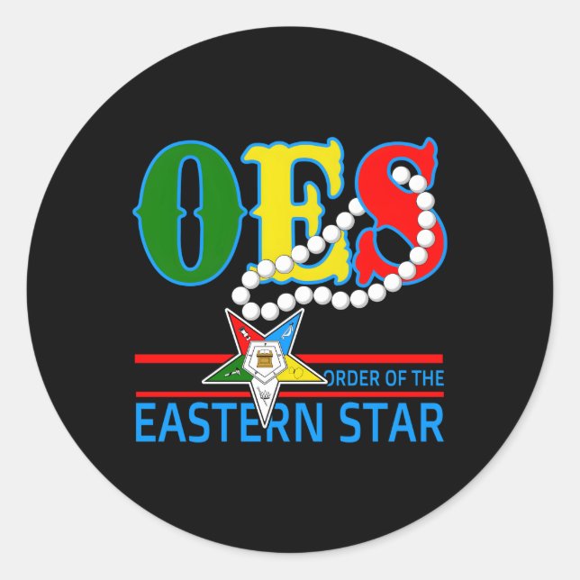 Oes Star Necklace Order Of The Eastern Star Mother Classic Round Sticker (Front)